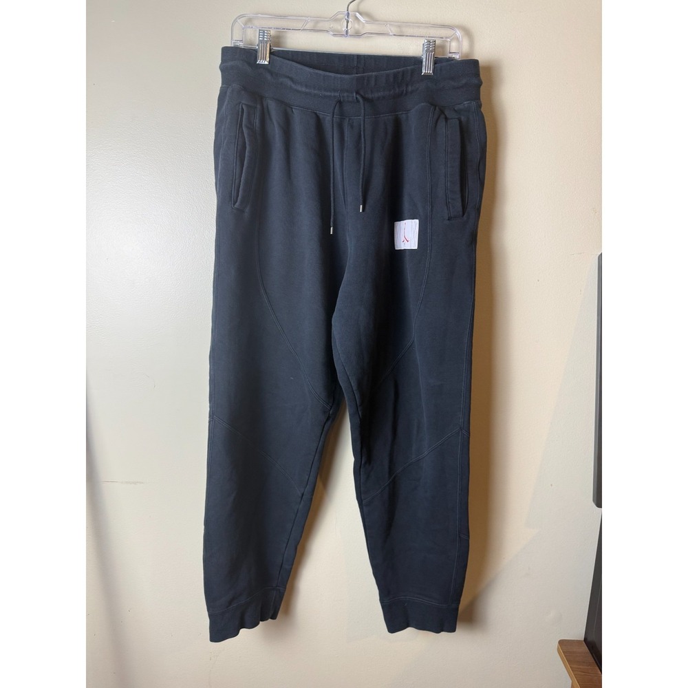 Jordan Flight Fleece Pants Washed Joggers Cotton Mens L Black Drawstring